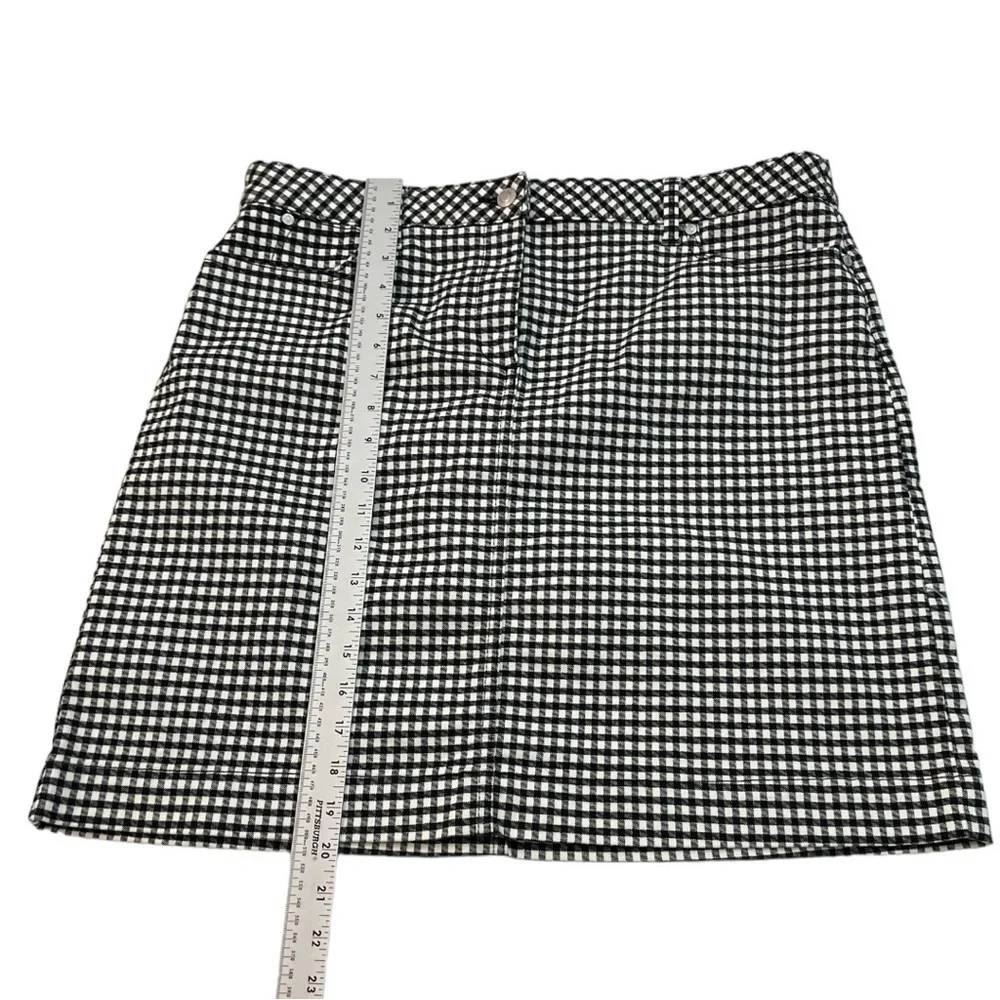 Talbots Gingham Pencil Skirt Black and White 14 Petite - Picture 3 of 7